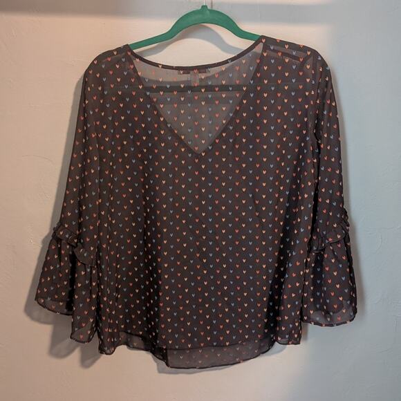 ✨Esprit Pink and Blue Flutter Sleeve Blouse Relaxed Boxy Style - Picture 2 of 8